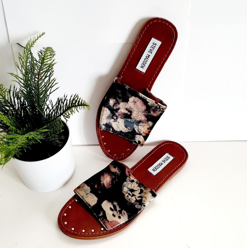 Steve Madden Sandals 7.5 Slides Floral Shoes